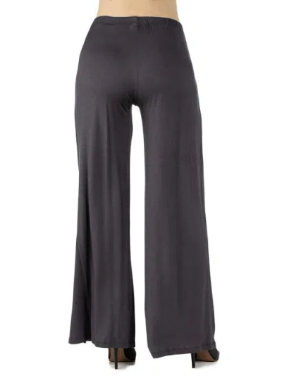 24seven Comfort Apparel Women's Palazzo Pants In Gray