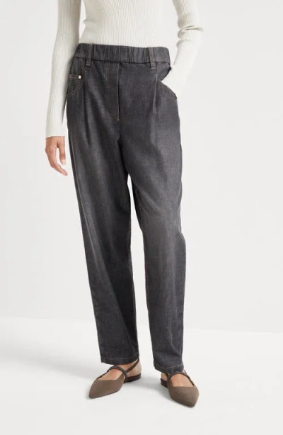 Brunello Cucinelli Five-pocket Trousers In Black