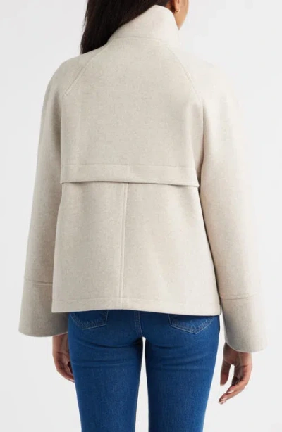 Sam Edelman Stand Collar Felt Jacket In White