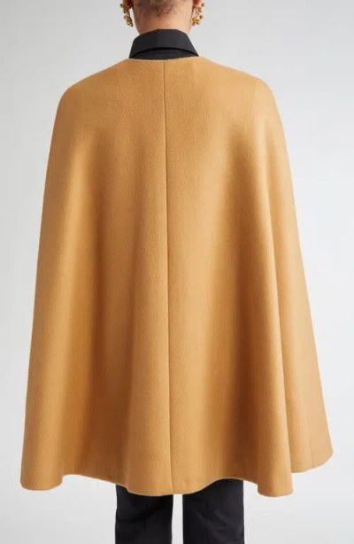 Carolina Herrera Button Front Wool Cape In Brown