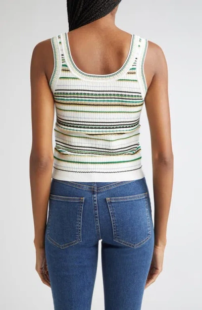 Veronica Beard Carlin Striped Knit Tank Top In Off-white Multi
