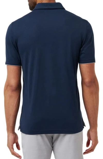Travismathew Late At Night Stretch Knit Polo In Blue