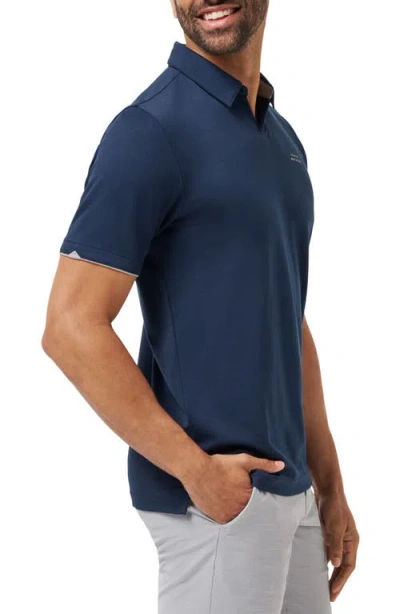 Travismathew Late At Night Stretch Knit Polo In Blue
