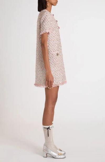 Valentino Knee Length Dress Fringe Detailing In Pink