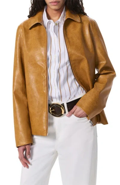 Rag & Bone Jordie Faux Leather Jacket Camel