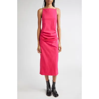 Proenza Schouler Priya Draped Bi-stretch Cotton Nylon Dress In Red