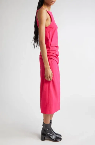Proenza Schouler Priya Draped Bi-stretch Cotton Nylon Dress In Red