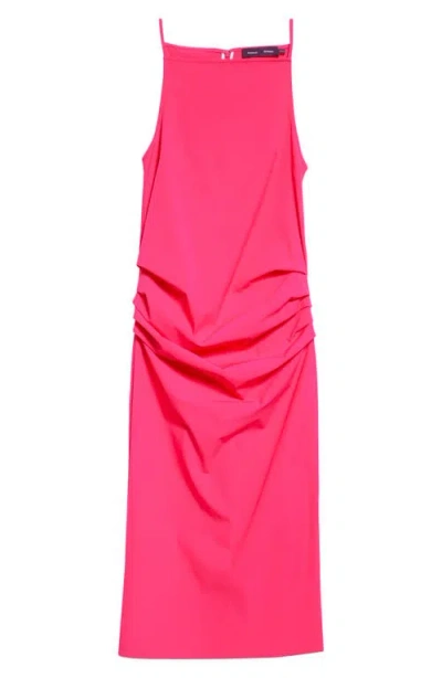 Proenza Schouler Priya Draped Bi-stretch Cotton Nylon Dress In Red