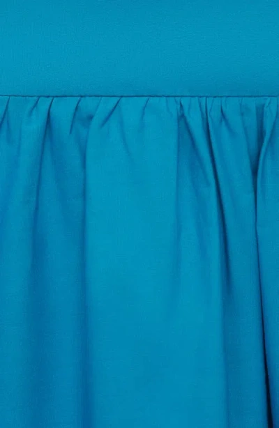 Mango Long Cotton A-line Skirt Blue In Blue