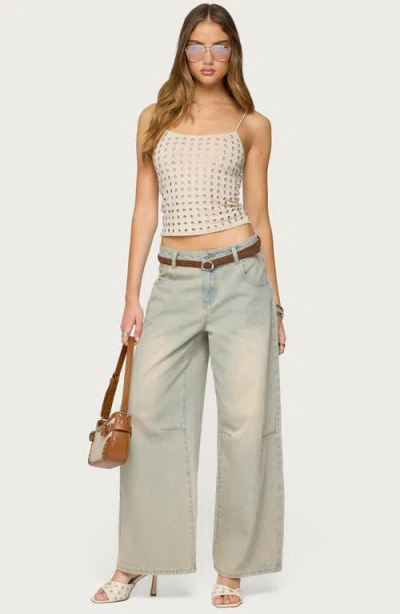 Edikted Vallie Grommet Crop Camisole In White