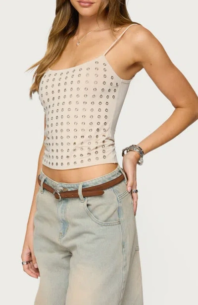 Edikted Vallie Grommet Crop Camisole In White