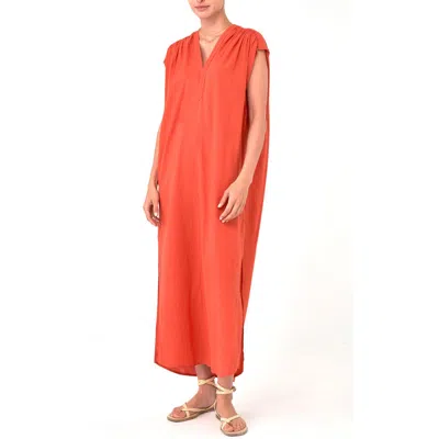 Ocean + Main Ocean+main Sleeveless Maxi Tunic In Orange