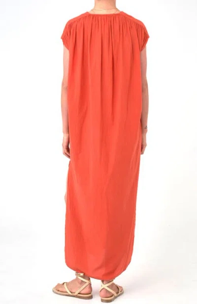 Ocean + Main Ocean+main Sleeveless Maxi Tunic In Orange