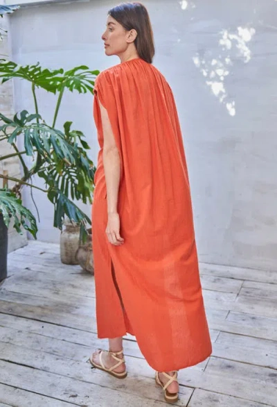 Ocean + Main Ocean+main Sleeveless Maxi Tunic In Orange