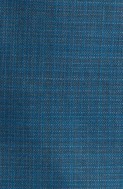 Canali Kei Trim Fit Turquoise Mélange Shadow Plaid Super 130s Wool Sport Coat In Blue