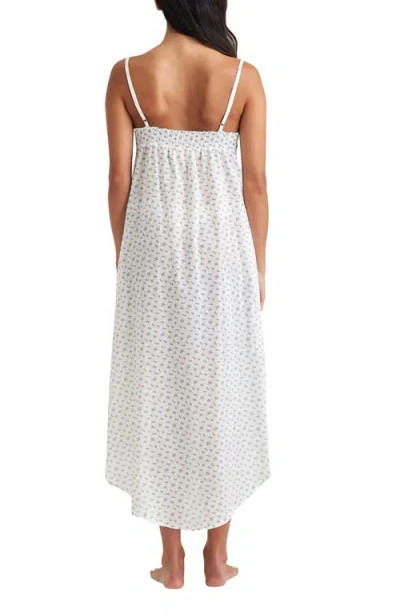 Papinelle Swiss Dot Lace Front Maxi Nightgown In Ecru
