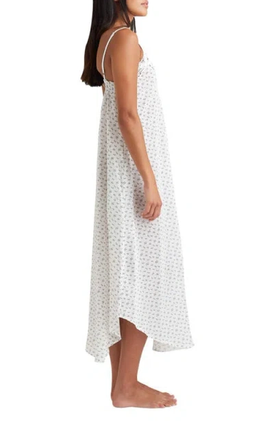 Papinelle Swiss Dot Lace Front Maxi Nightgown In Ecru