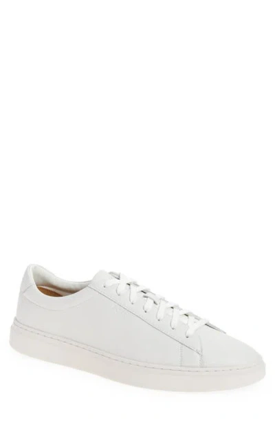 Hugo Boss Boss Grained Leather Sneaker In White
