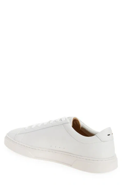 Hugo Boss Boss Grained Leather Sneaker In White
