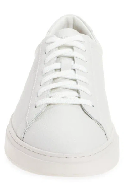 Hugo Boss Boss Grained Leather Sneaker In White