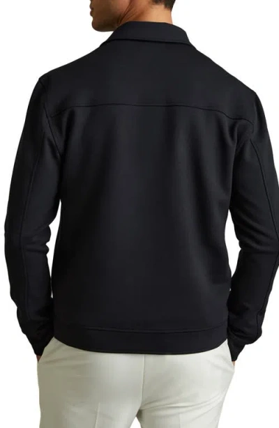 Reiss Mens Navy Blue Medina Double-knit Stretch-jersey Jacket Xl In Black