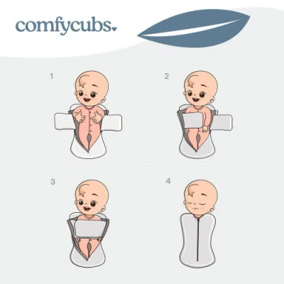 Comfy Cubs Easy Zipper Swaddle Blankets In Multi