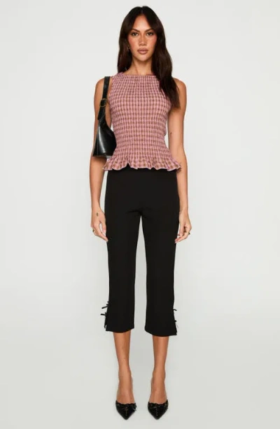 Princess Polly Chauntelle Shirred Ruffle Hem Sleeveless Top In Pink