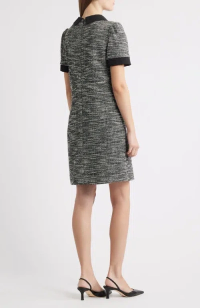 Julia Jordan Bow Detail Bouclé Tweed Dress In Black