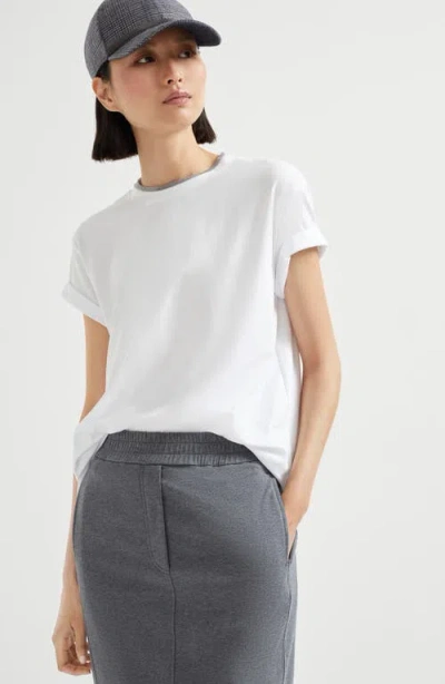 Brunello Cucinelli T-shirt With Precious Faux Layering