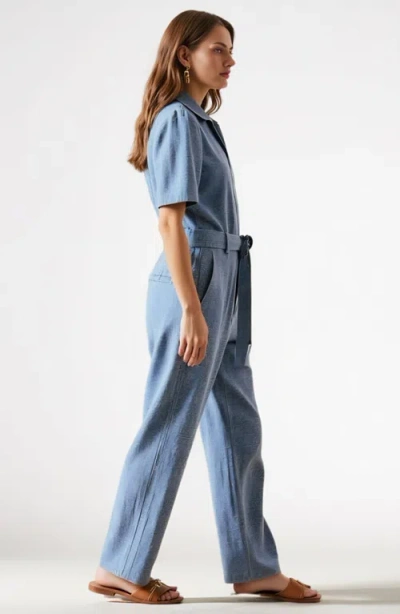Modenaire Paisley Print Belted Jumpsuit