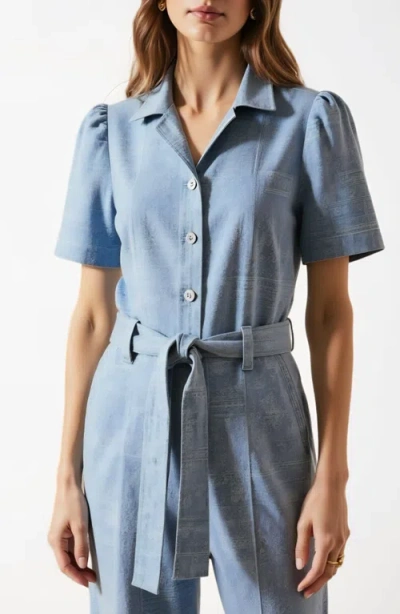 Modenaire Paisley Print Belted Jumpsuit