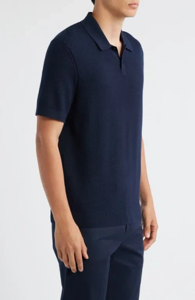 Theory Soris Cotton Polo In Blue