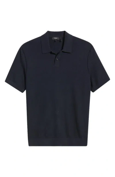 Theory Soris Cotton Polo In Blue