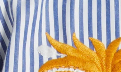 Julia Jordan Embroidered Poplin Shirtdress In Blue