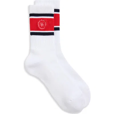 Sporty And Rich Sporty & Rich Roller Logo Embroidered Crew Socks