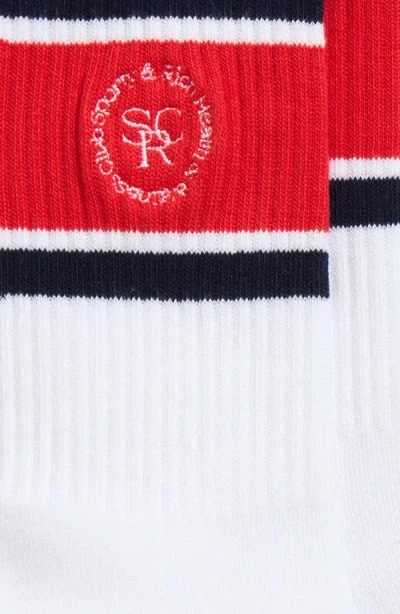 Sporty And Rich Sporty & Rich Roller Logo Embroidered Crew Socks