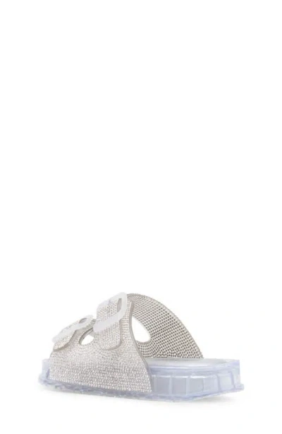 Steve Madden Jlolli Glitter Rainbow Jelly Sandal In Silver