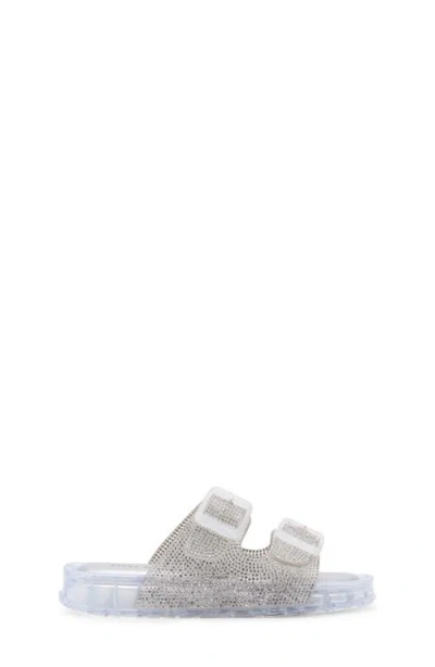 Steve Madden Jlolli Glitter Rainbow Jelly Sandal In Silver
