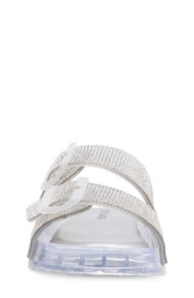Steve Madden Jlolli Glitter Rainbow Jelly Sandal In Silver