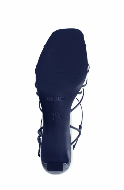 Bernardo Strappy Leather Kitten Slingback Sandals In Blue