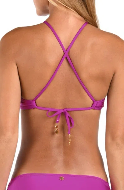 Sunshine 79 Solids High-neck Bikini Top In Red