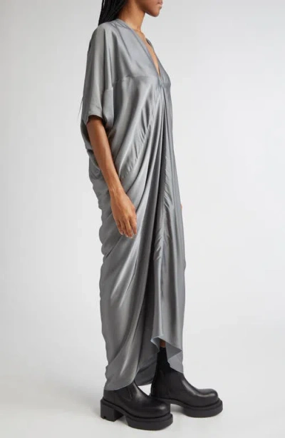Rick Owens Kite Charmeuse Gown In Gray