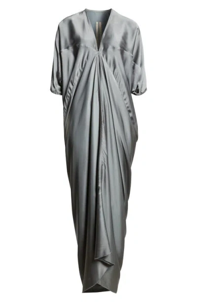 Rick Owens Kite Charmeuse Gown In Gray