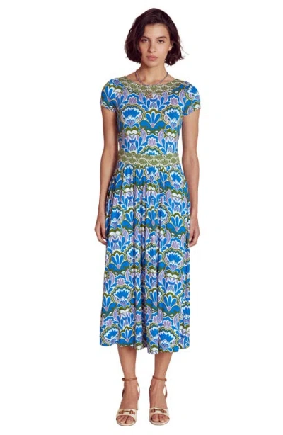 Boden Melanie Print Jersey Midi Dress In Blue