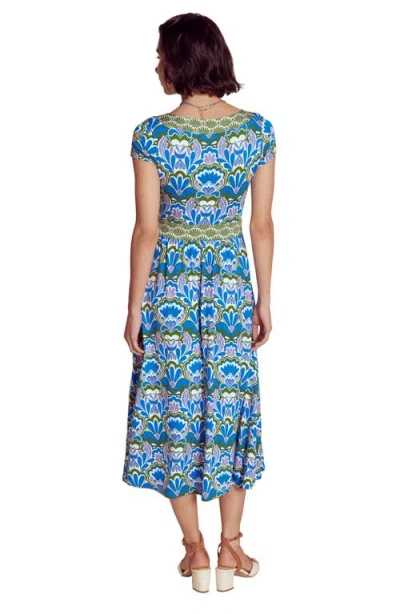 Boden Melanie Print Jersey Midi Dress In Blue