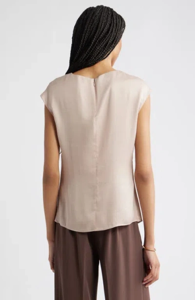 Nordstrom Twist Front Satin Top In Neutral
