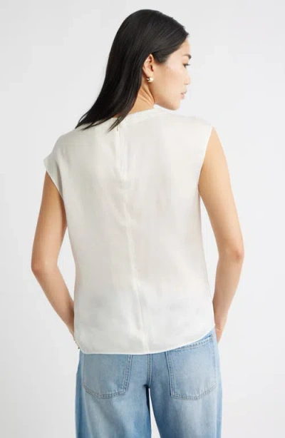 Nordstrom Twist Front Satin Top In White