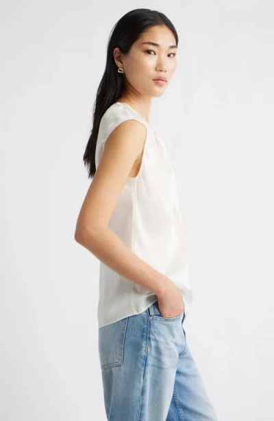 Nordstrom Twist Front Satin Top In White