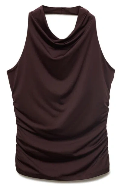 Mango Draped Halter Top In Brown
