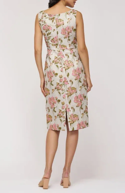 Js Collections Veda Bow Sheath Cocktail Dress In Neutral